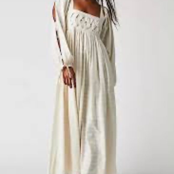 NWT Free people dreamweaver maxi dress in ivory - Picture 2 of 7